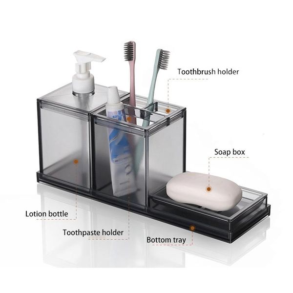 

bathroom accessories set toothbrush holder soap dispenser dish decor liquid