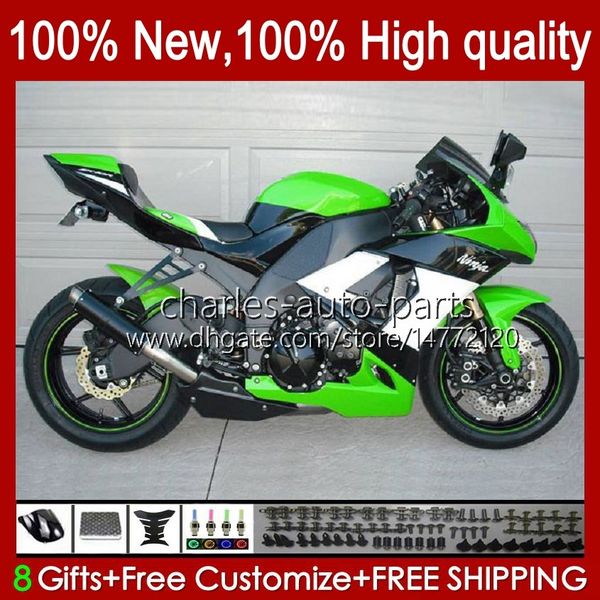 Kawasaki Ninja ZX 10R için Motosiklet Temelleri ZX10 10 R 1000 CC ZX10R 08 09 10 Vücut 56NO.50 1000CC ZX1000C ZX-10R 2008 2009 2010 ZX1000 08-10 Çizim Seti Beyaz Yeşil Siyah