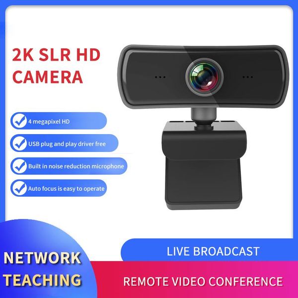 

webcams 2k webcam hd computer pc desk webcamera with microphone rotatable cameras for live video conference work blogger youtube