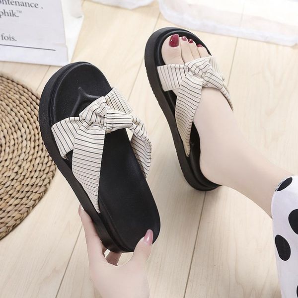 

slippers for women summer fashion women's 2021 ladies flip flops flat luxury casual female shoes zapatillas casa mujer, Black