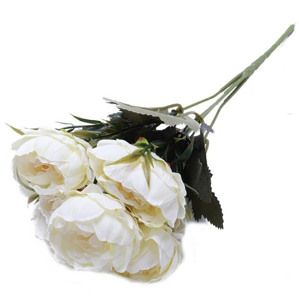 

decorative flowers & wreaths 1 bouquet european pretty wedding mini peony artificial flower flores bride home decoration fake milk whit