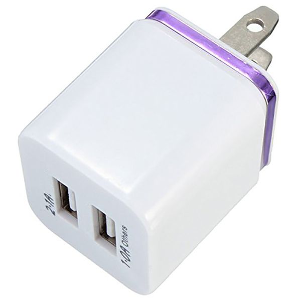 Top Qualität 5V 2.1+1A Doppel USB AC Reise US Wand Ladegerät Stecker Adapter Dual Ladegeräte Für Samsung Galaxy HTC Smart Phone Adapter