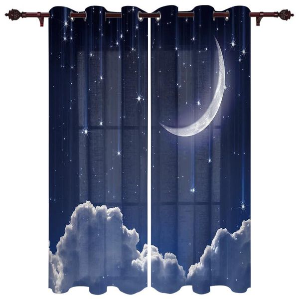 

nice translucent curtains with moon stars clouds pattern for living room kitchen bedroom decoration windows curtain & drapes