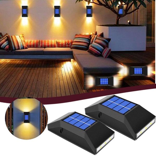 

solar lamps 2pcs led light outdoor wall energy garden waterproof lamp christmas decoration festoon lights