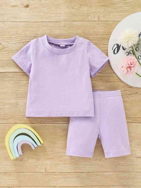 

baby solid tee & shorts she, White