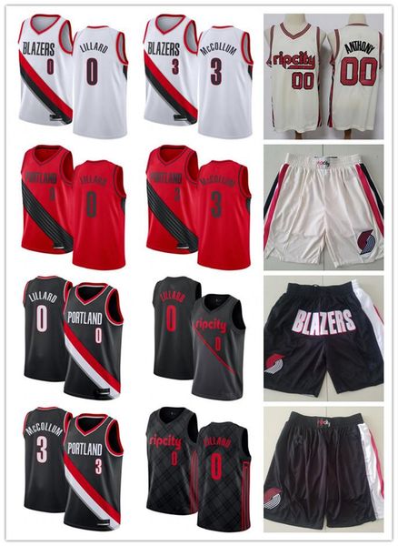 

mens portlandtrailblazersjersey damian 0 lillard c.j. 3 mccollum clyde 22 drexler 00 basketball shorts basketball jerseys, Black;red