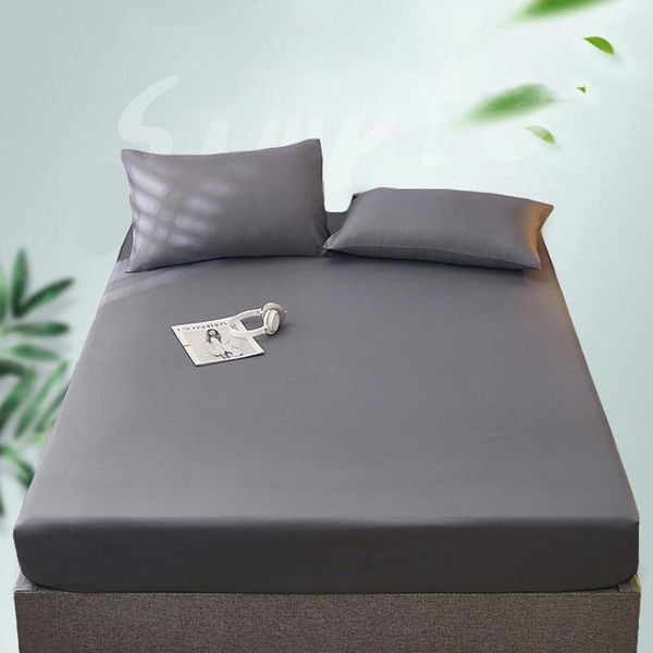 

1pcs 100% polyester soft fitted sheet with elastic band solid bed cover-wrinkle,fade,stain and abrasion resistant sheets & sets