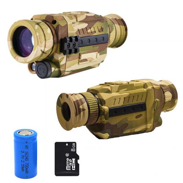

telescope & binoculars night vision monocular camera 5x35 optics hunting surveillance observation darkness infrared range 250m 8gb card