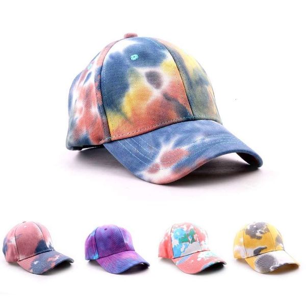 

sun hat korean tie dyed baseball cap for couples summer fashion color pattern sun hat, Blue;gray
