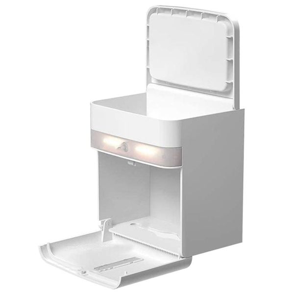 

toilet paper holders roll holder with automatic sensor led lighting and smartphone shelf, wall mounted bathroom