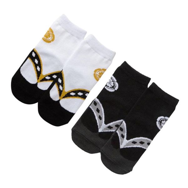

men's socks 2 pairs kid kimono clog non-slip breathable cotton, Black