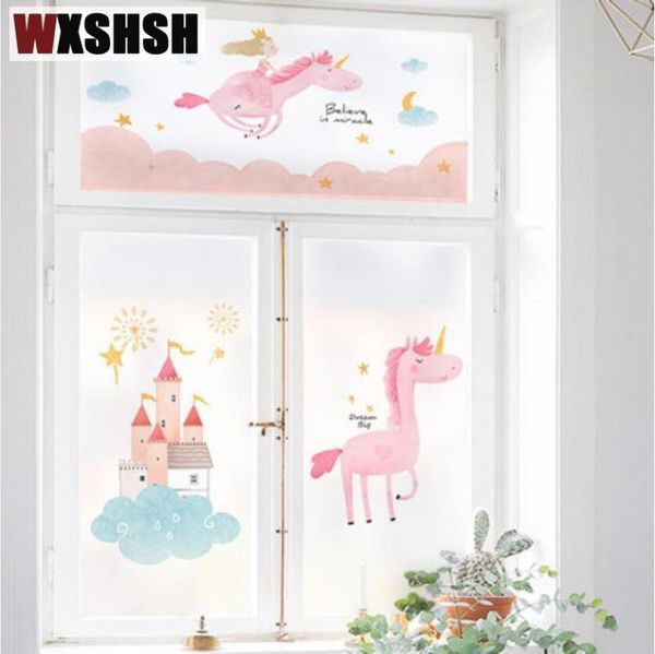 

window stickers custom size static cling widnow fillm wonderland cute tint-film kids children's room kindergarten decor glass sticker 6
