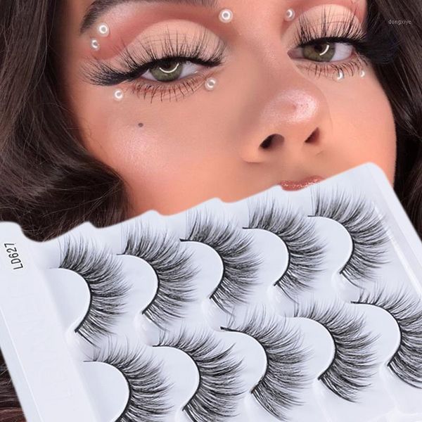

pair mink hair false eyelashes natural long wispies lashes handmade cruelty-criss-cross makeup tools1