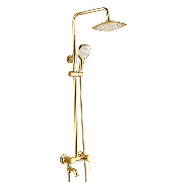 

gold plated bathroom bathtub faucet adjustable handheld shower head mixer tap set sets