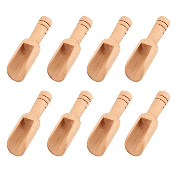 

spoons 8pcs wooden powder premium bath salt scoops wear-resistant (khaki)