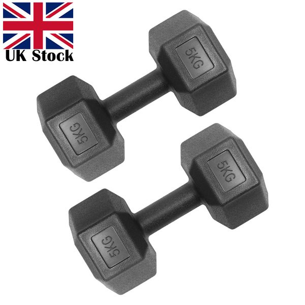 

uk stock dumbbells black home gym fitness equipment arm muscles training hexagonal