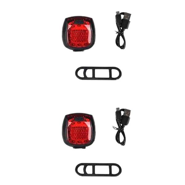 

6pcs bicycle smart light safety warning usb charging backpack portable waterproof tail bike lights