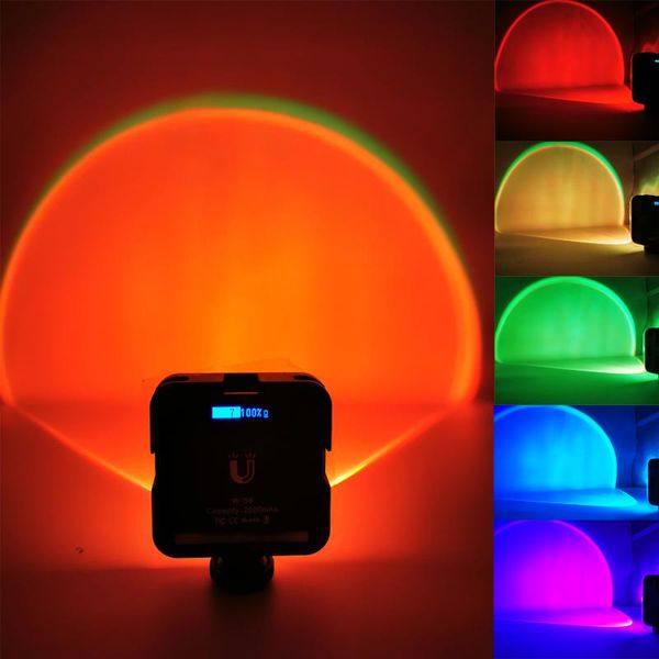 

flash heads rgb video light led sunlight rainbow projection lamp magnetic design for pographic lighting po studio live stream