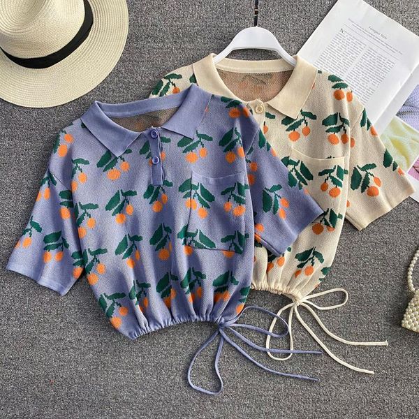 

shirt women's summer wear 2021 korean college style half sleeve short knitted versatile pullover t-shirt fashion polos, White