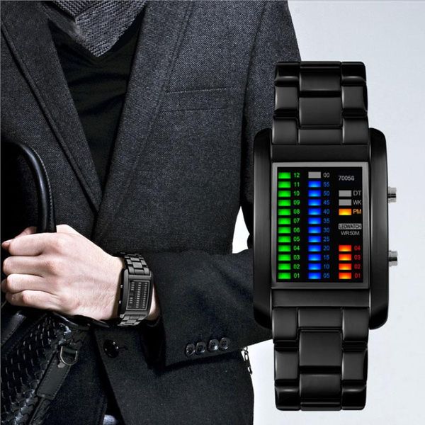 

wristwatches brand fashion creative watch lantern electronic led men / ladies waterproof sports outdoor calendar clock relogio, Slivery;brown