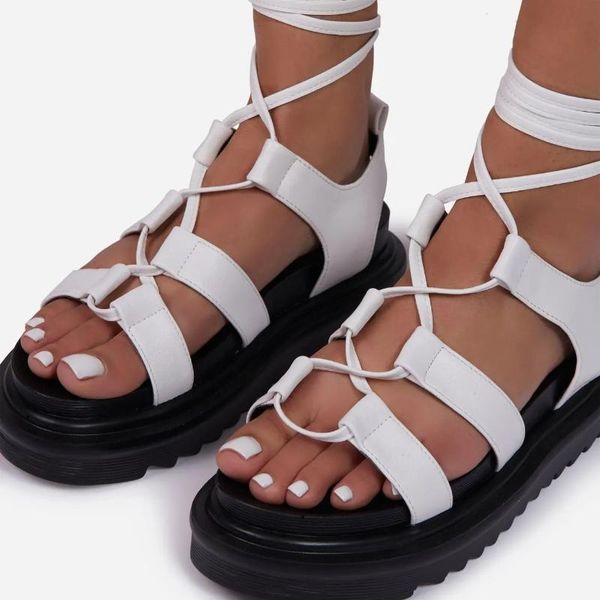 

sandals 2021 summer comfortable and thick-soled round toe strap large size, Black