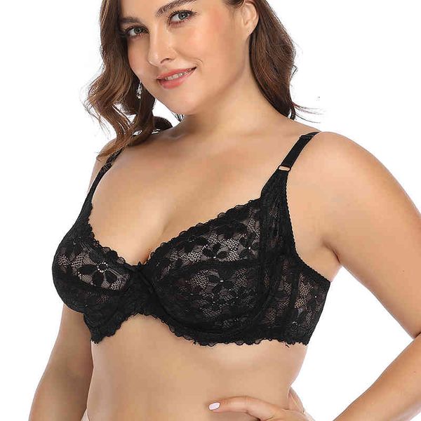 

lace bralette bras for women lingerie push up bra unlined brassiere plus size c d e cup underwire embroidery floral, Red;black