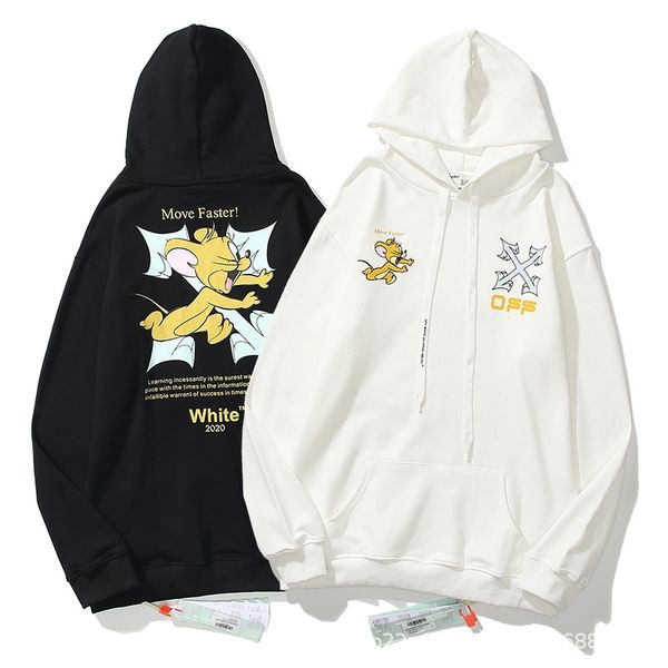

year of the rat exclusive jerry print pullover hooded in spring and autumn 2020, Black