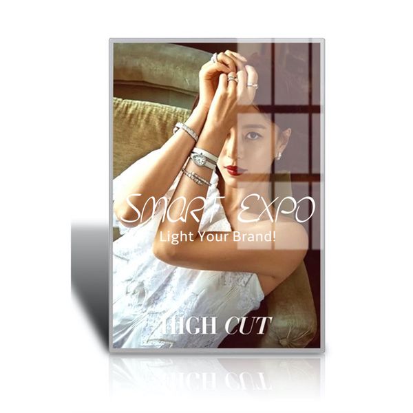 

retail supplies wall mounted backlit slim a2 led light box for image display with wooden case packing