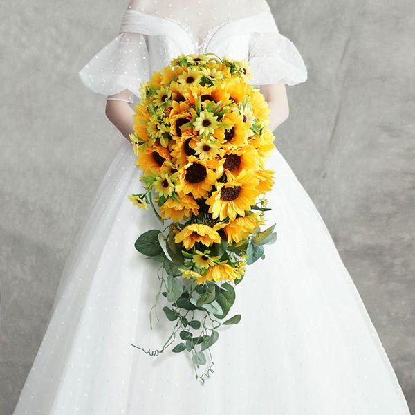 

garden style wedding flowers bridal bouquets sunflowers bouquet