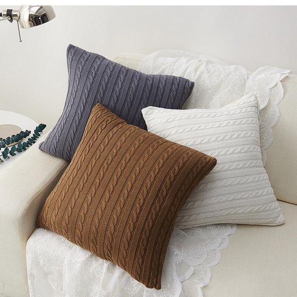 

cushion/decorative pillow retro wind cushion double-sided office wool pillows twist knitting car pillowcase cover cojines decorativos para s