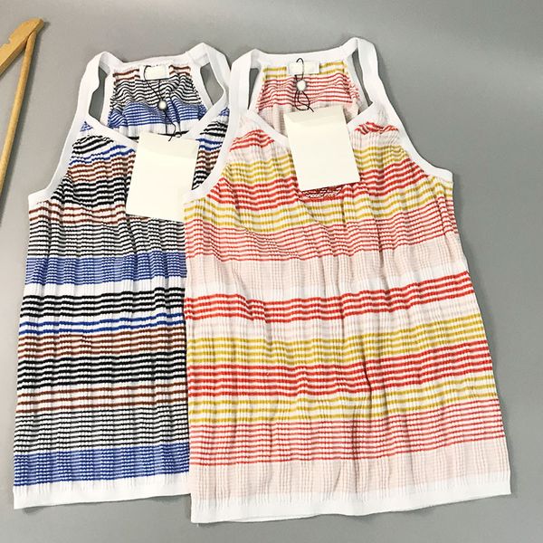

305 2021 spring summer crew neck regular sleeveless panelled sweater pullover fashion sweater luxury, White;black