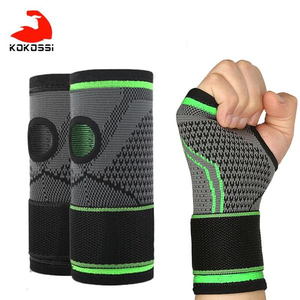 

wrist support kokossi 1pcs weightlifting elastic wristband workout bodybuilding strength training compression protective gear, Black;red