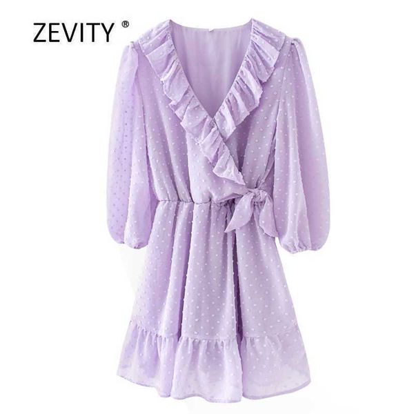 

women fashion cross v neck cascading ruffles vestido chiffon mini dress female three quarter sleeve bow chic dresses ds4016 210603, Black;gray