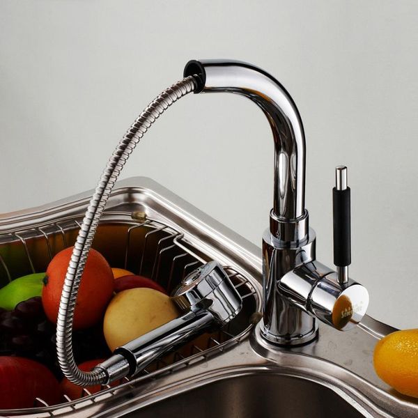 

kitchen faucets copper faucet pull out nozzle two-site sink and cold mixed