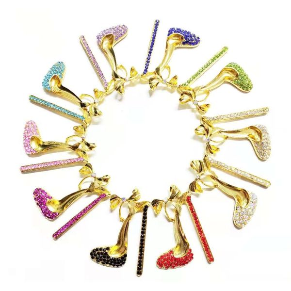 

10pcs high heel shoe charms for women diy jewelry accessories s8, Bronze;silver