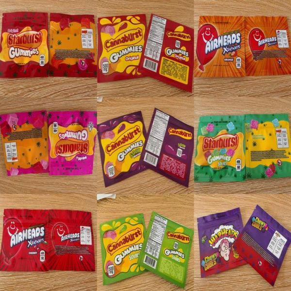 

gift wrap 500mg cannaburst mylar bag childproof edibles empty zipper retail storage packaging for dry flower fbubt