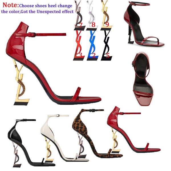 

Ã½ s i paris metal letters luxury designer brand dress shoe red gold high heels women fashion open toe super highs heel sandals bridal weddin, Black