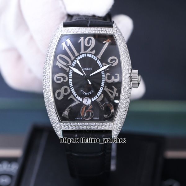 

cintrÃ©e curvex 8880 automatic mens watch diamond bezel black dial 39.5mm gents sport watches leather strap 10 colors, Slivery;brown