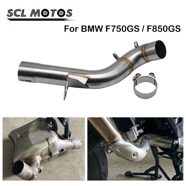 

motorcycle exhaust system scl motos 1pc 50.8mm stainless steel pipe mid link for f750gs f850gs adventure 2021-2021