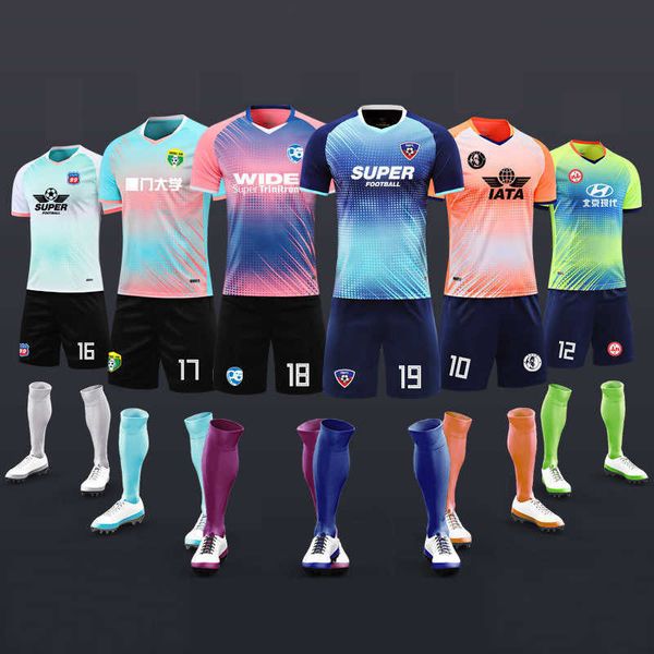 

new men's futbol uniforms , men kid football kits sets , & boys survetement soccer jerseys training clothes size: 4xs-5xl, Gray