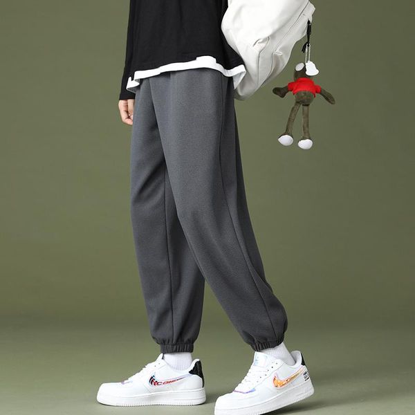 

men's pants men woman casual trousers spring autumn outdoors trendy street elastic waist sweat fashion loose straight s-3xl, Black