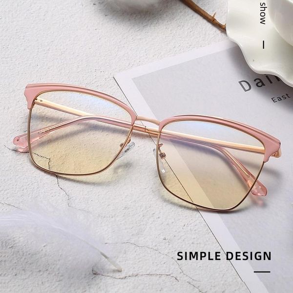 

vintage metal square anti-blue glasses women fashion optical computer transparent eyeglasses female spectacles oculos sunglasses frames, Black
