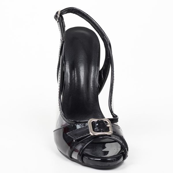 

extreme 14cm 5.5 strappy metal high heel stiletto sandals fetish, Black;white