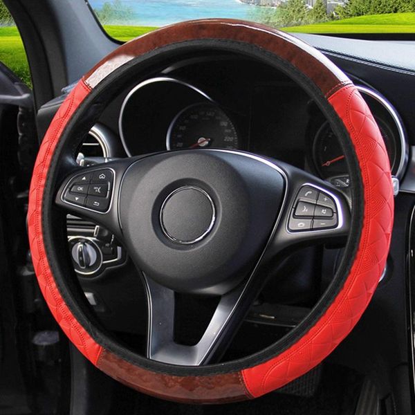 

steering wheel covers car universal anti slip protection cover without inner ring leather pad braid