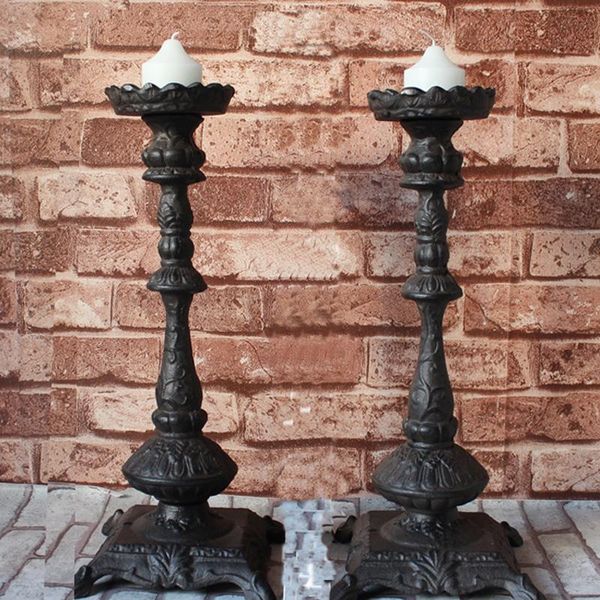 

europe retro candlestick cast iron classical candle holder tableartical holders living room home decorations accessor