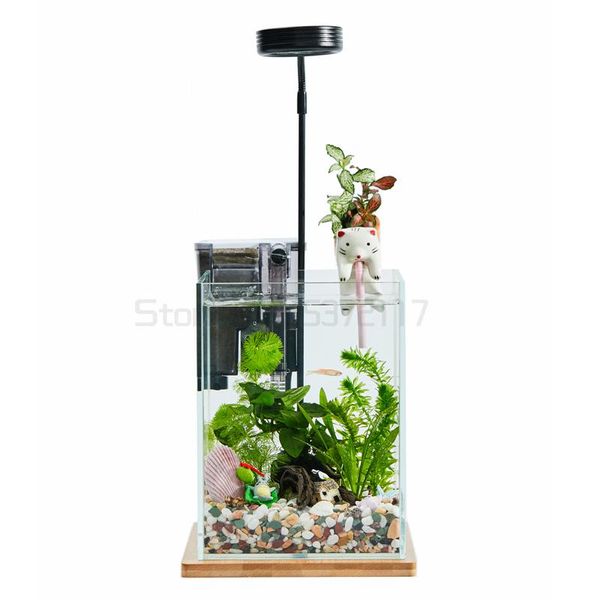

aquariums creative ecological deskfish tank real water grass landscaping micro view tropical viewing easy to take