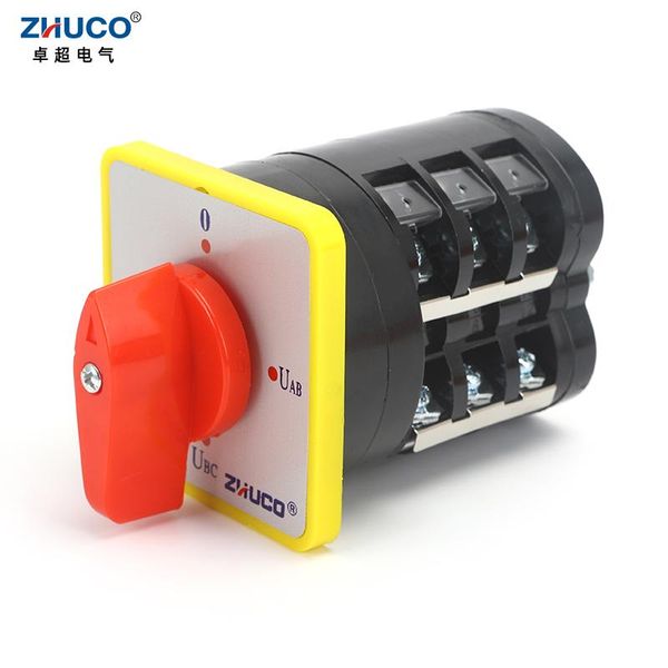 

smart home control zhuco lw5d-16/yh3.3 16a yellow panel four position three pole three-phase voltmeter conversion rotary changeover cam swit
