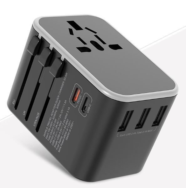 Caricatore PD a doppio tipo C PD QC USB All In One Wall Chargers Adapter con US US US UK Au Plug Au Universal Travel Power Adapter