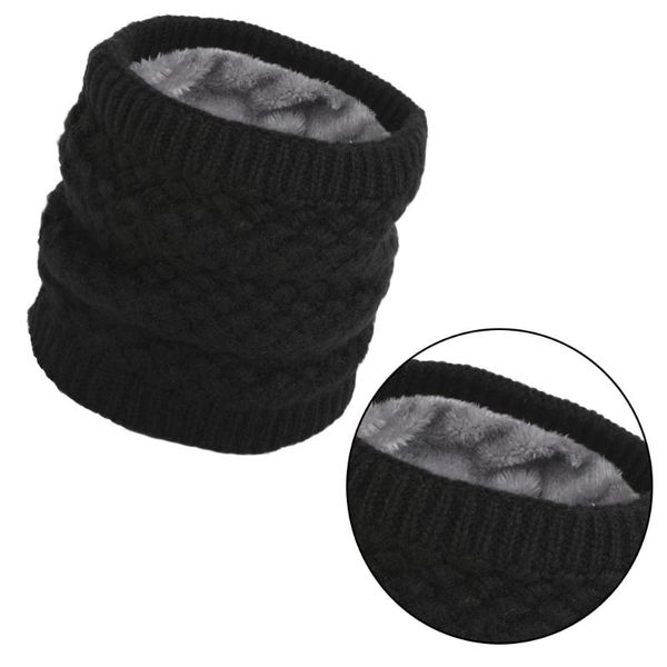 

cycling caps & masks soft knitting scarf plus thickening single loop neck winter keep warm warmer ladies girls windproof (black)