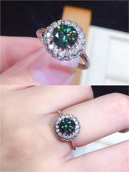 

cluster rings fashion chic flower crystal zircon diamonds gemstones for women girl white gold silver color bague bijoux jewelry gift, Golden;silver